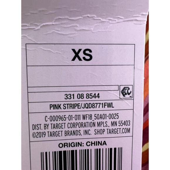 Wild Fable Women's Funky Print Orange Pink Stripe Dress Extra Small Retro New - Picture 7 of 10